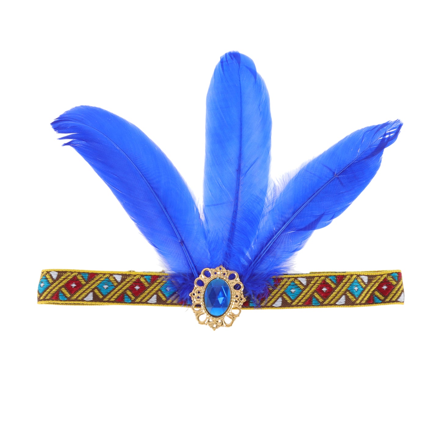 Feather Elastic Band Headband for Women Blue 1 Pc
