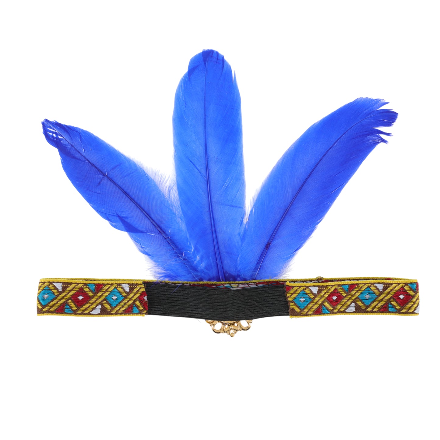 Feather Elastic Band Headband for Women Blue 1 Pc