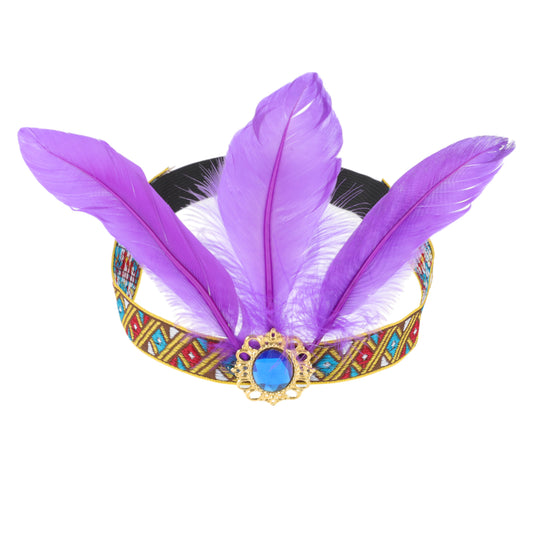 Feather Elastic Band Headband for Women Purple 1 Pc