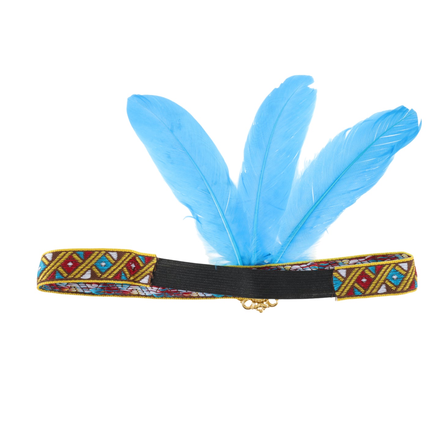 Feather Elastic Band Headband for Women Lake Blue 1 Pc
