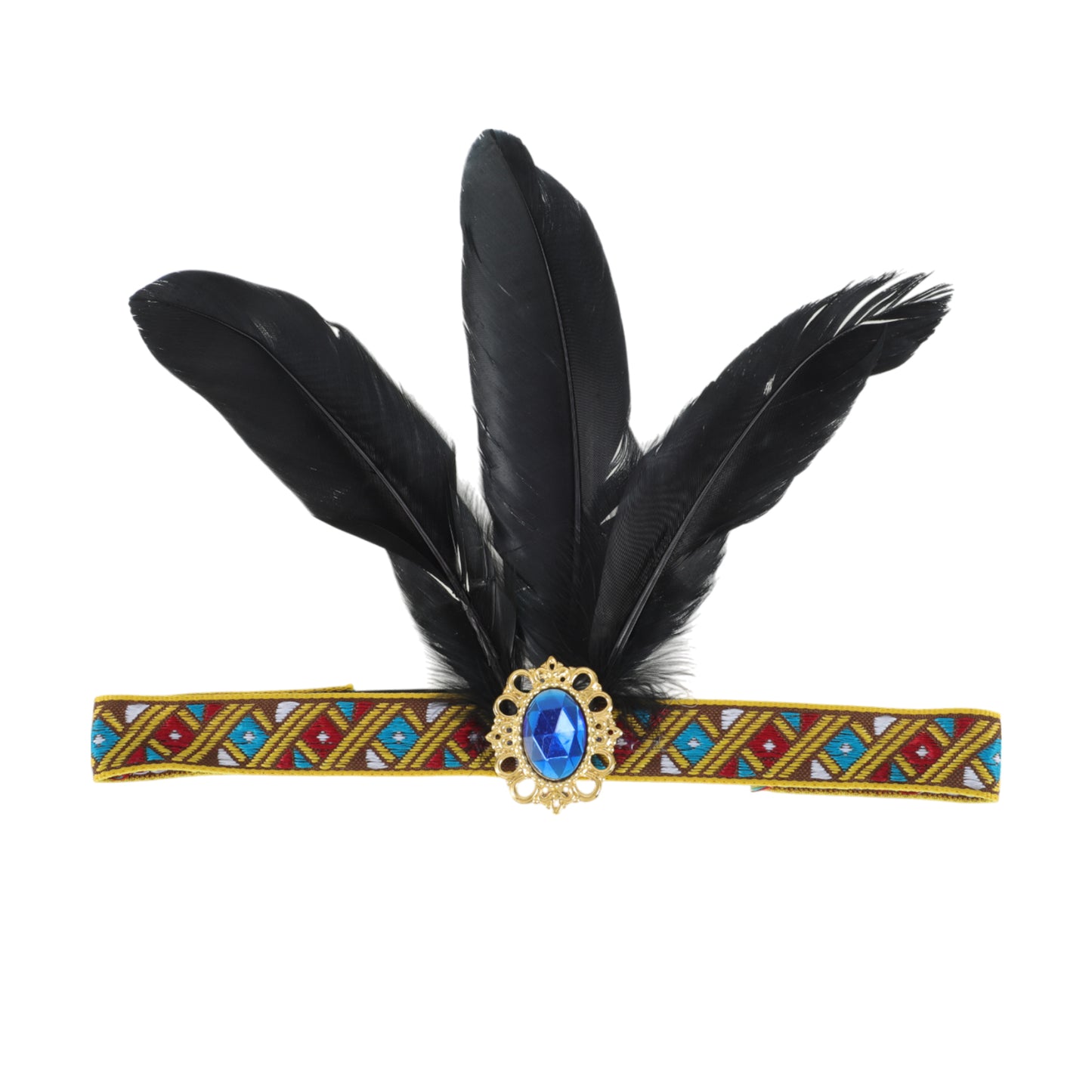 Feather Elastic Band Headband for Women Black 1 Pc