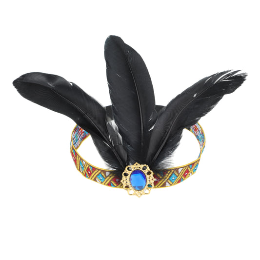Feather Elastic Band Headband for Women Black 1 Pc