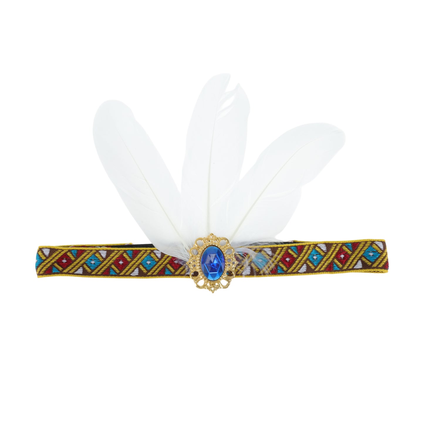 Feather Elastic Band Headband for Women White 1 Pc