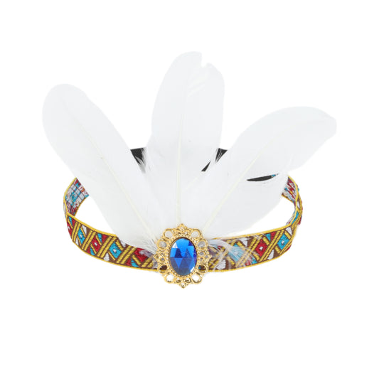 Feather Elastic Band Headband for Women White 1 Pc