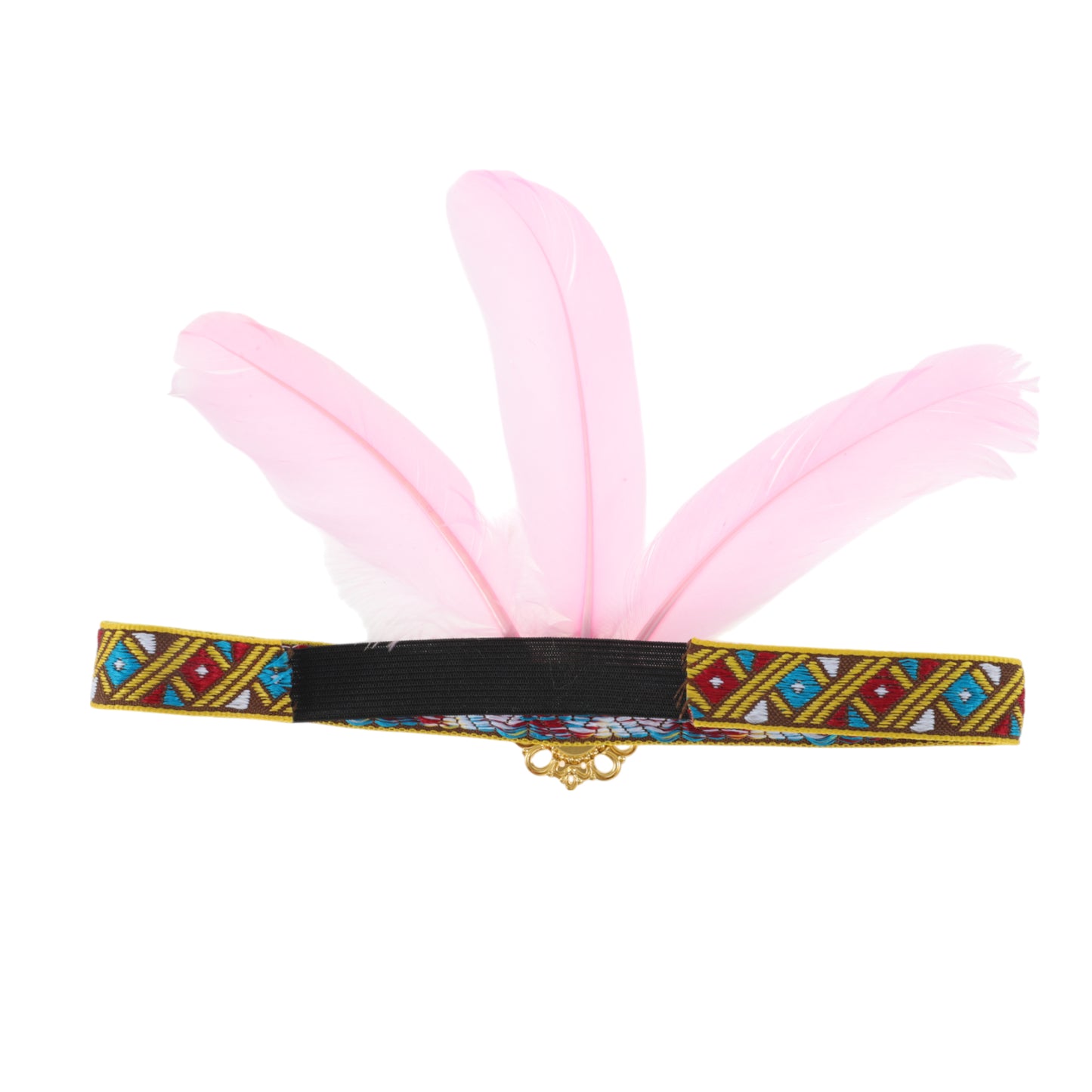 Feather Elastic Band Headband for Women Pink 1 Pc