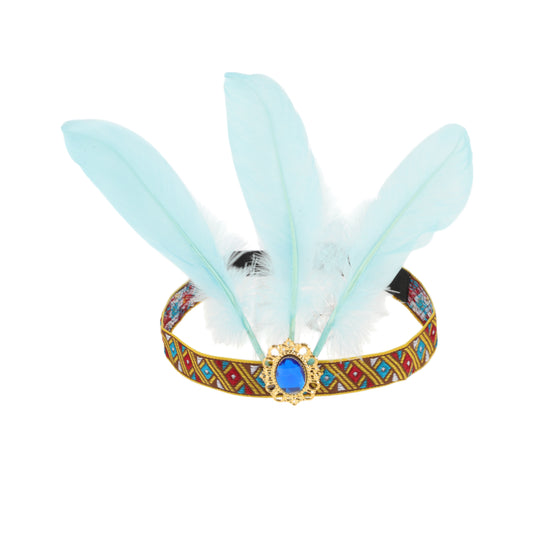 Feather Elastic Band Headband for Women Sky Blue 1 Pc
