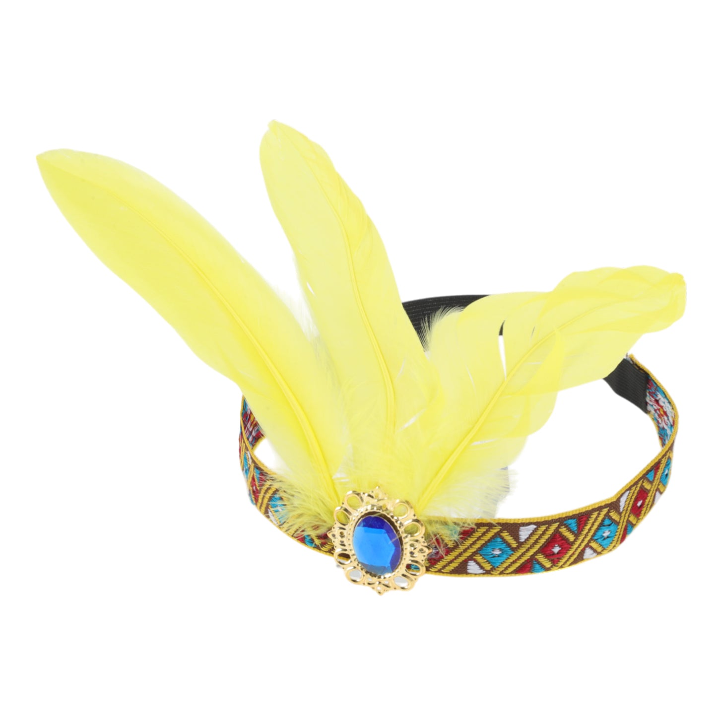 Feather Elastic Band Headband for Women Yellow 1 Pc