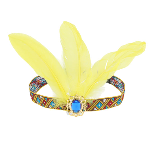 Feather Elastic Band Headband for Women Yellow 1 Pc