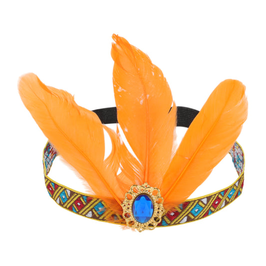 Feather Elastic Band Headband for Women Orange 1 Pc