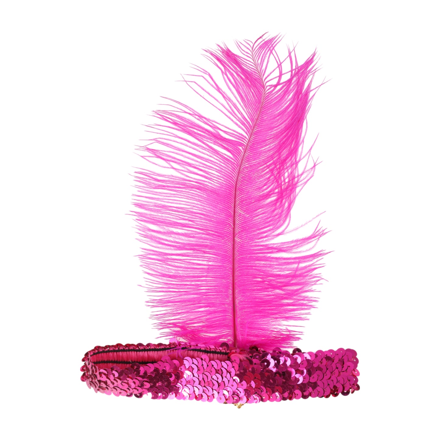Diadema con plumas y lentejuelas de imitación de diamante para mujer, color rosa y morado, 1 unidad