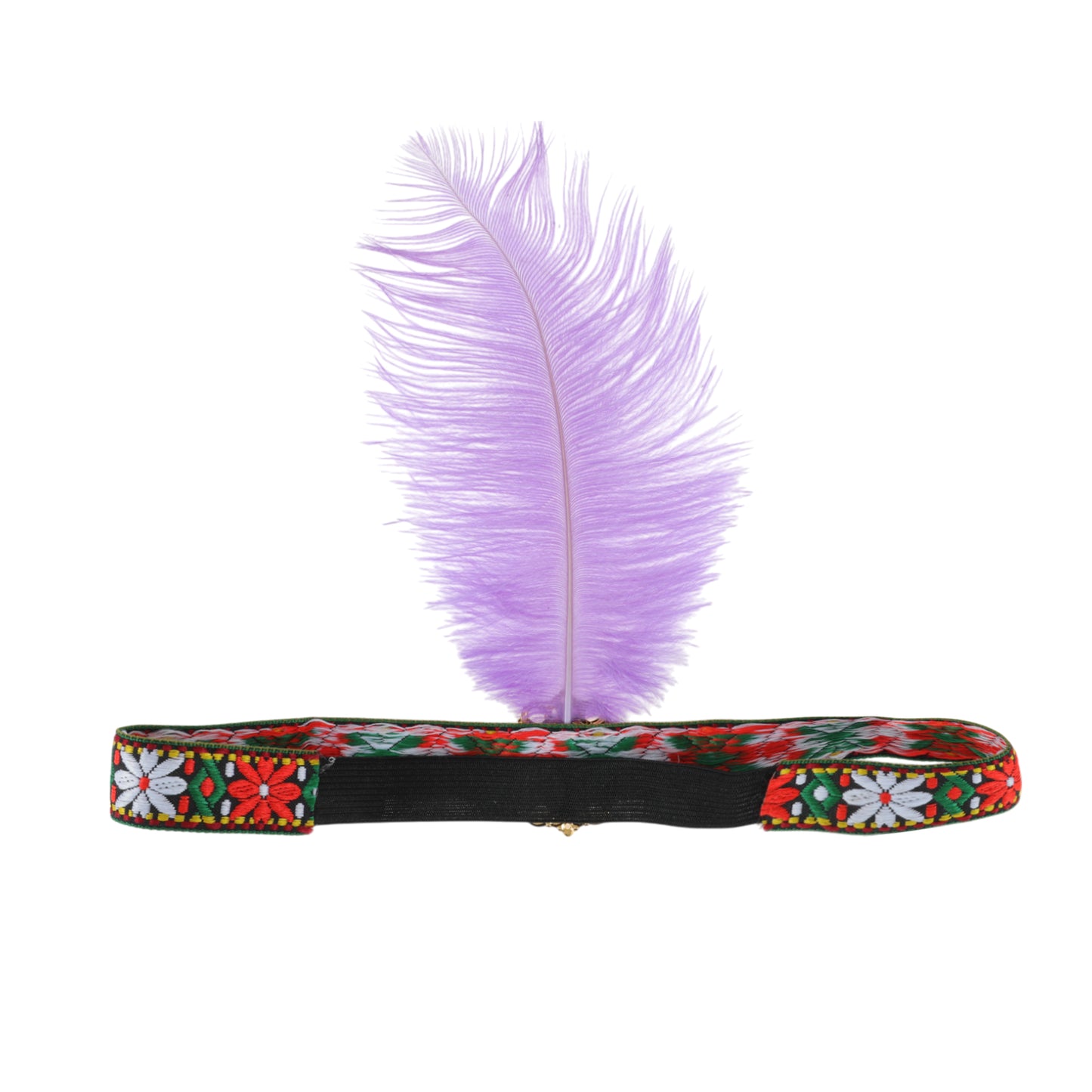 Diadema de plumas estilo tribal para mujer, color morado claro, 1 unidad