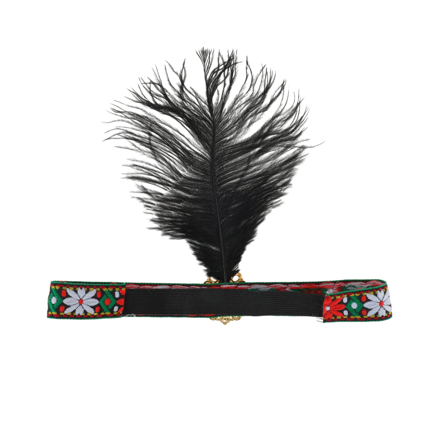 Tribal Style Feather Headband for Women Black 1 Pc