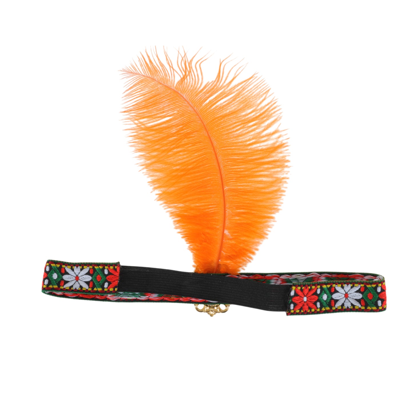 Tribal Style Feather Headband for Women Orange 1 Pc