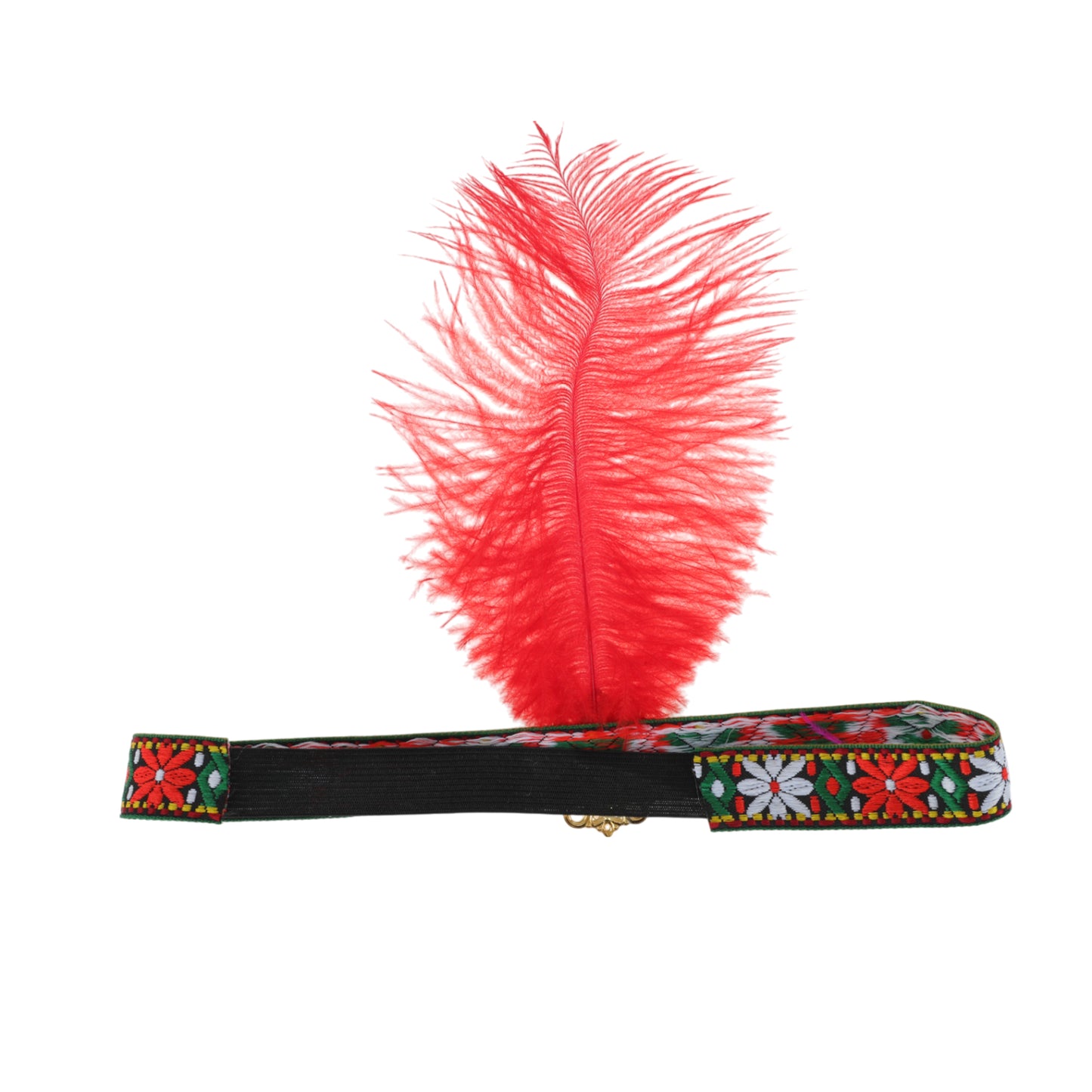 Tribal Style Feather Headband for Women Red 1 Pc