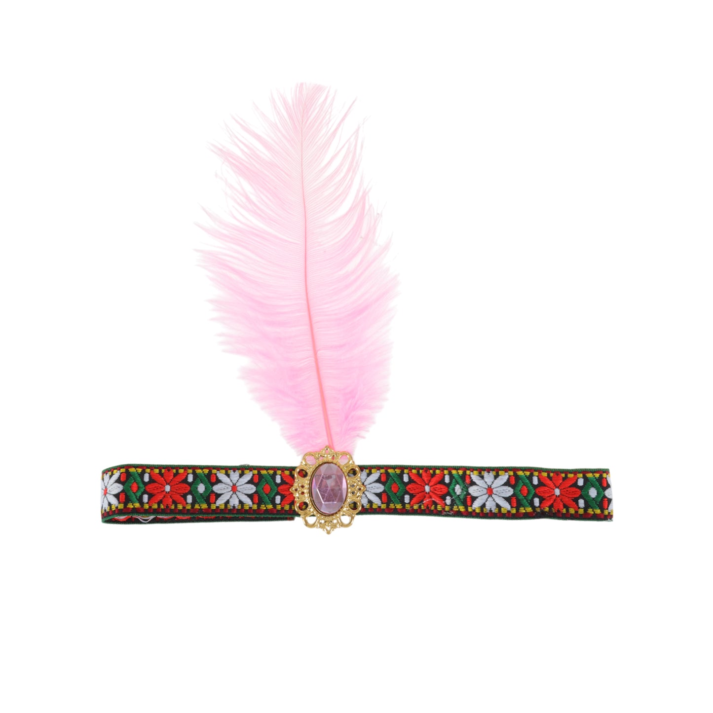 Tribal Style Feather Headband for Women Pink 1 Pc