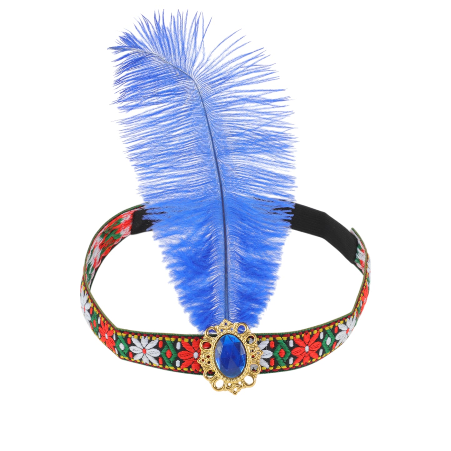 Tribal Style Feather Headband for Women Blue 1 Pc