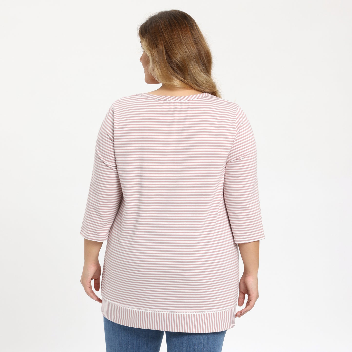 [PACK SALES] Women's Plus Size 2 Pieces Tops Striped Scoop Neck Crossover High Low Hem Loose Casual Tunic Top Plaid Blouse