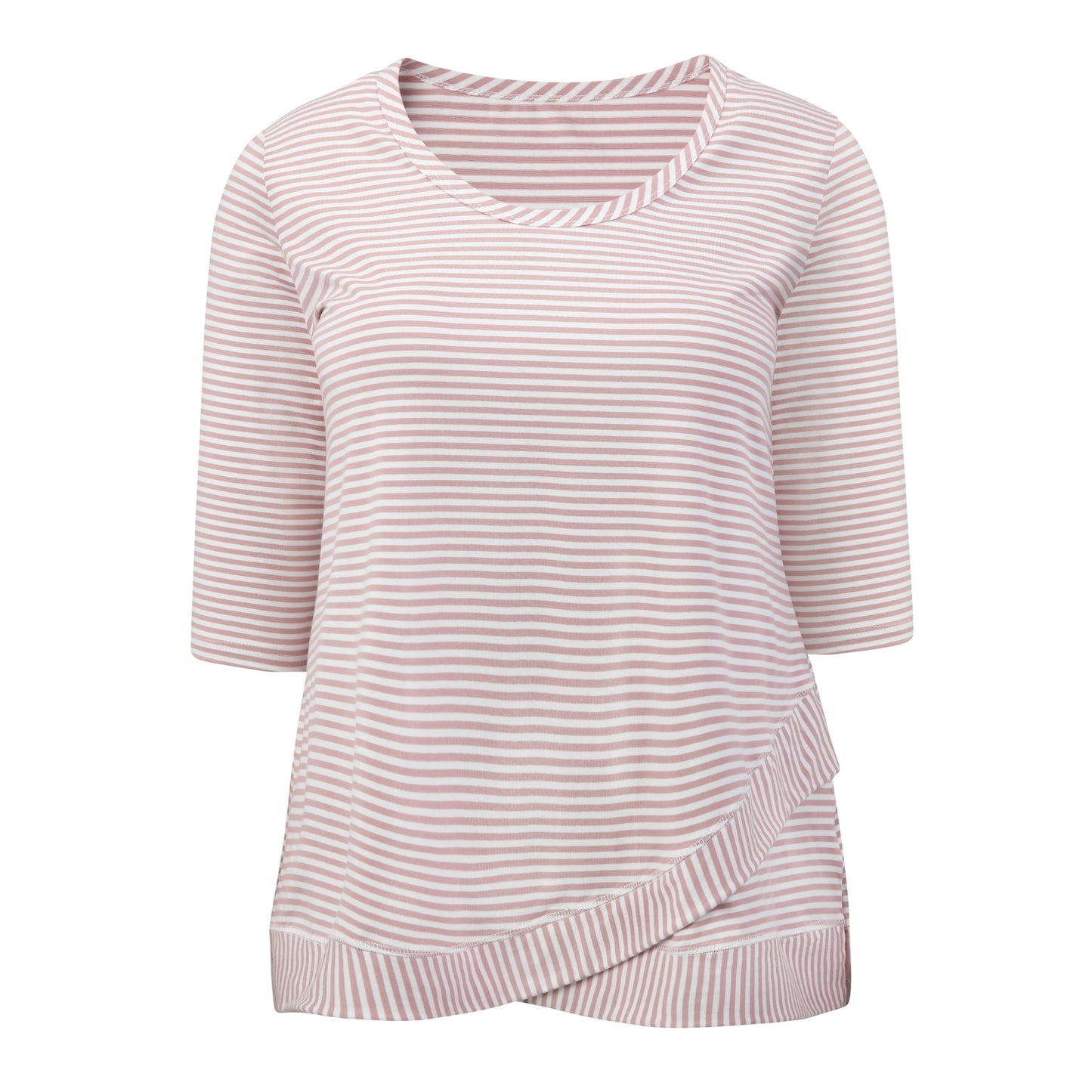 [PACK SALES] Women's Plus Size 2 Pieces Tops Striped Scoop Neck Crossover High Low Hem Loose Casual Tunic Top Plaid Blouse