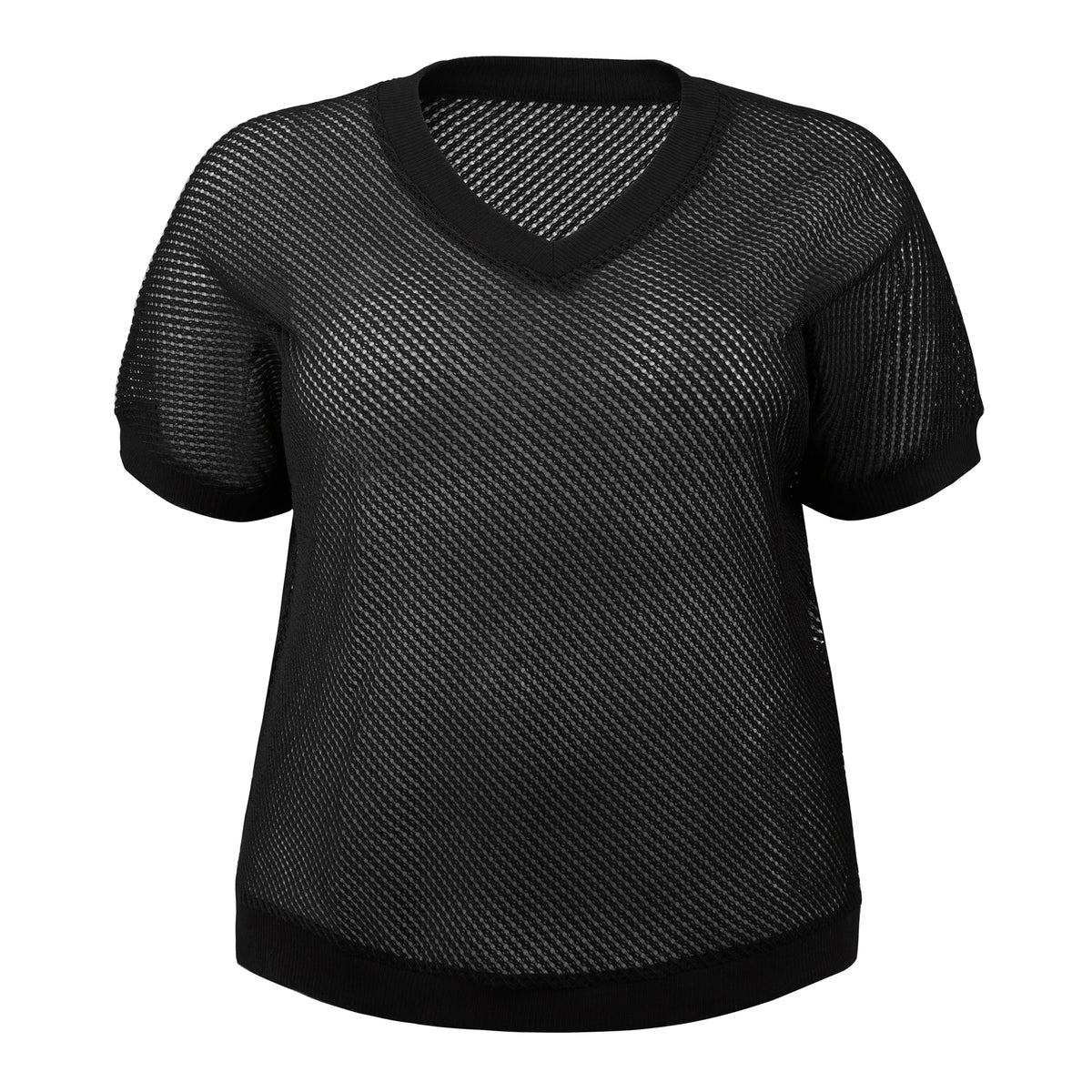 [PACK SALES] Women's Plus Size 2 Pieces Summer Tops Plaid Crochet Side Slit Half Sleeves V Neck Loose Waffle Knit Casual Blouses