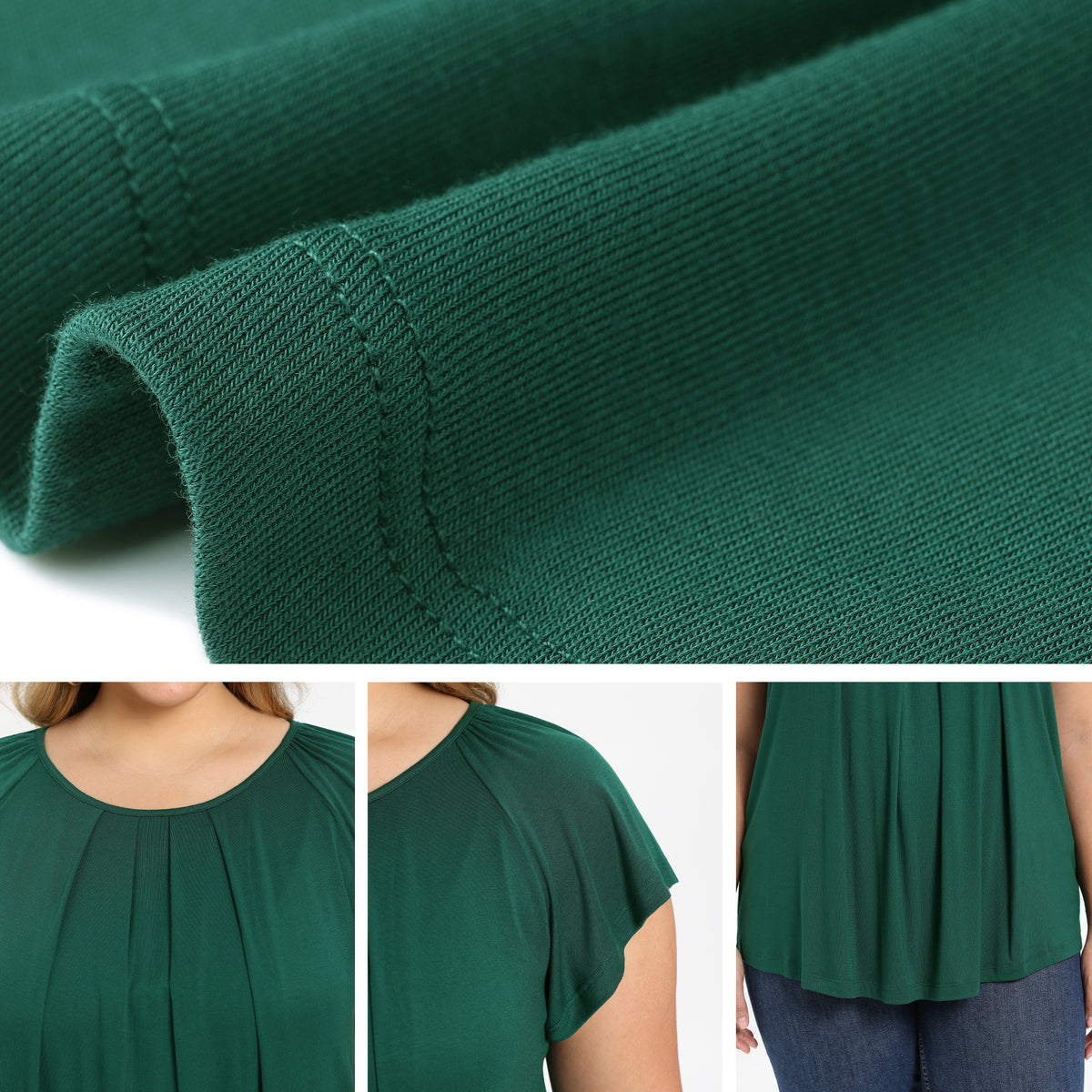 [PACK SALES] Women's Plus Size 2 Pieces Summer Curved Hem Short Sleeve Ruffled Dressy Relaxed Blouse
