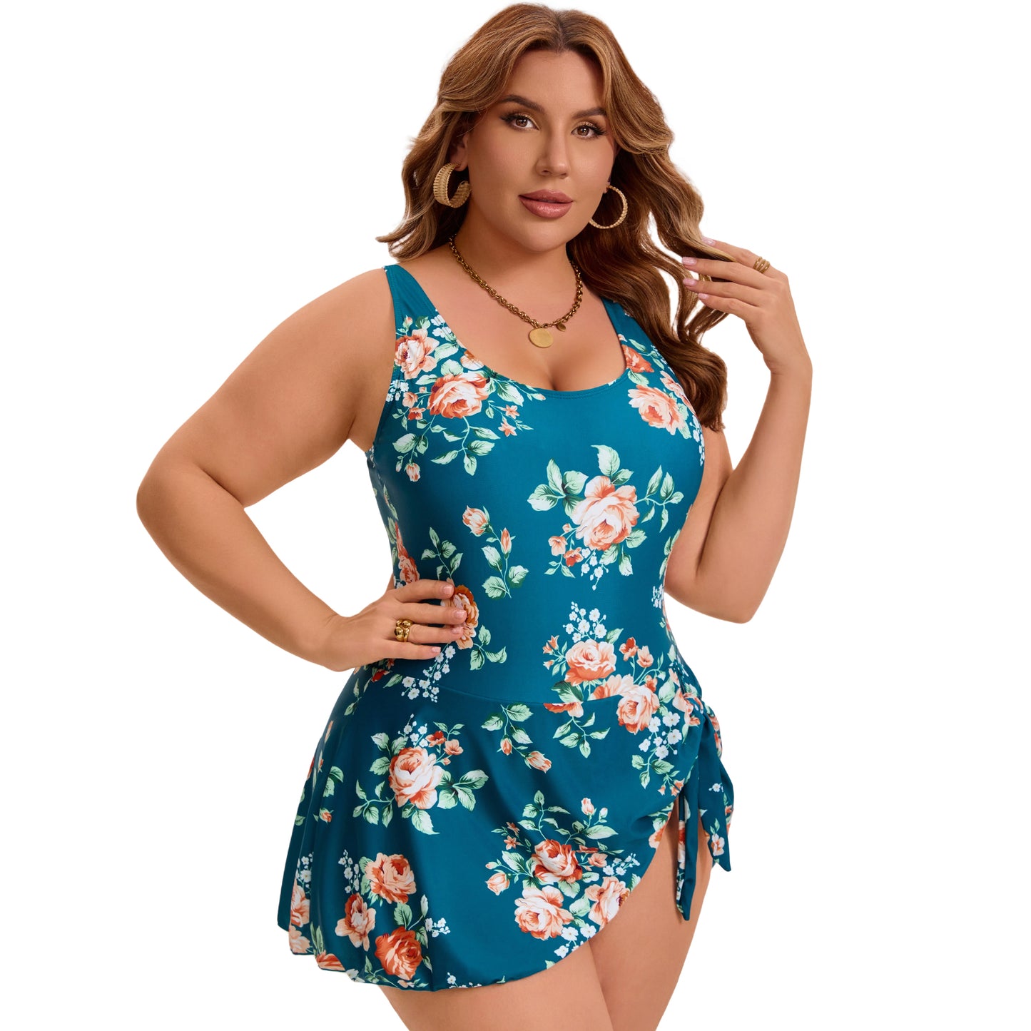 [PACK SALES] Women's Plus Size 2 Pieces Swimsuits Push Up Removable Bra Pads Beach One-Piece Bathing Suit
