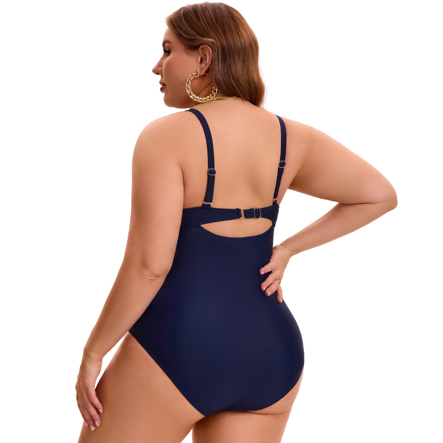 [PACK SALES] Women's Plus Size 2 Pieces Swimwear Front Cross Push Up Swimsuits Ruched Beach Vacation Bathing Suit
