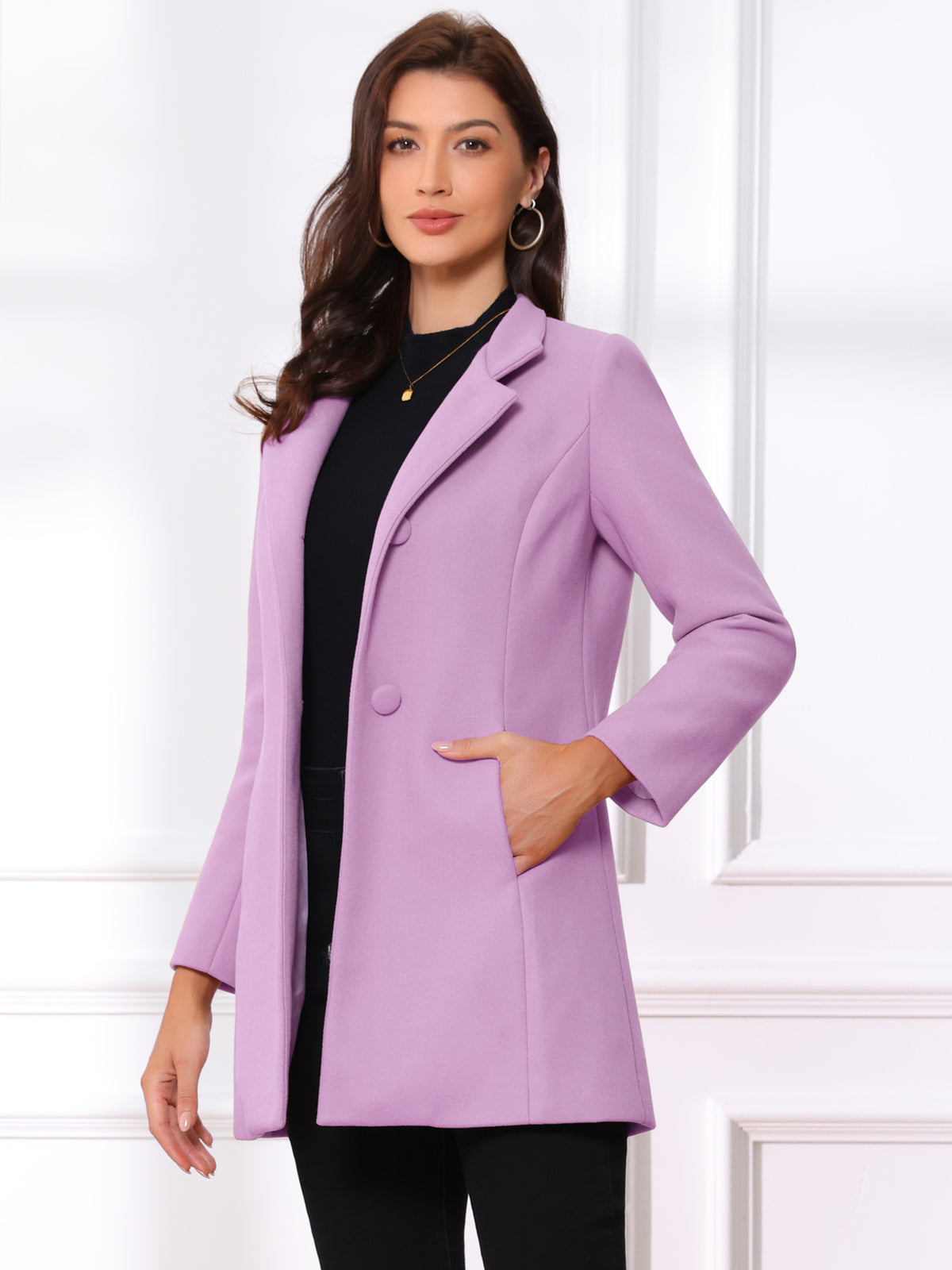 Women's Winter Overcoat Mid-Long Stand Collar Outerwear Single Breasted Coat (Available in Plus Size)