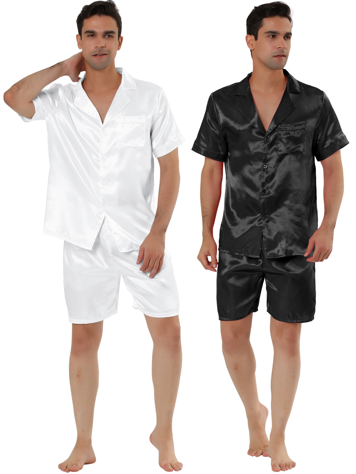 [PACK SALES] Men's 2 Sets Pajama Sets Short Sleeve Nightwear Top and Pants Loungewear