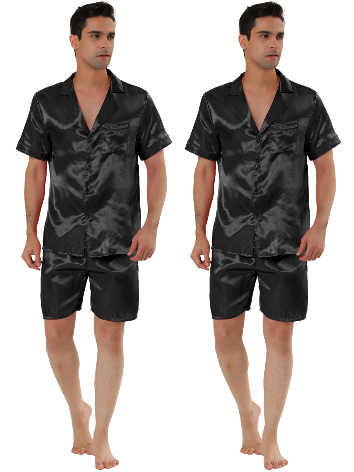 [PACK SALES] Men's 2 Sets Pajama Sets Short Sleeve Nightwear Top and Pants Loungewear
