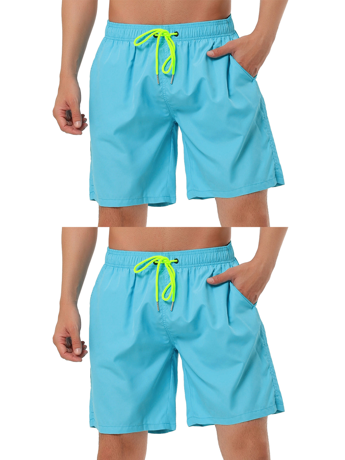 [PACK SALES] Men's 2 Pieces Elastic Waistband Mesh Lining Surfing Swimwear Board Shorts