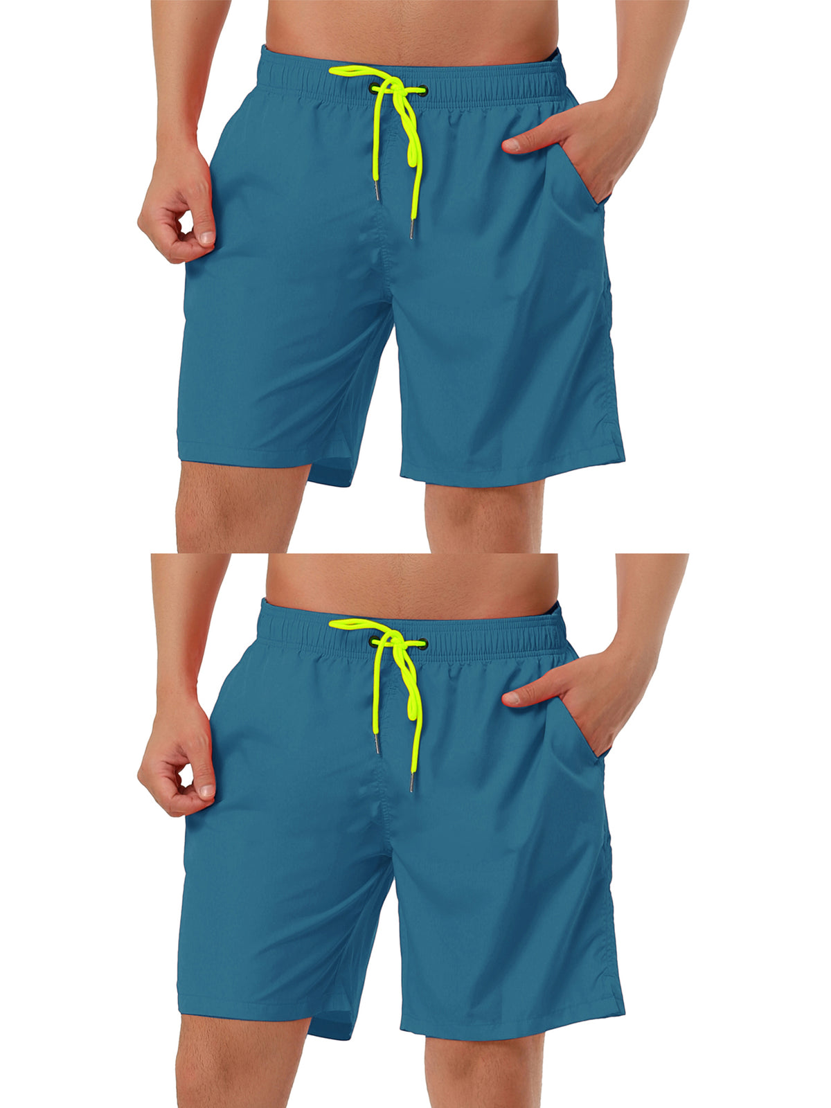 [PACK SALES] Men's 2 Pieces Elastic Waistband Mesh Lining Surfing Swimwear Board Shorts