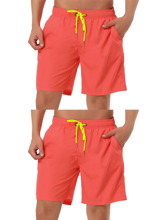 [PACK SALES] Men's 2 Pieces Elastic Waistband Mesh Lining Surfing Swimwear Board Shorts
