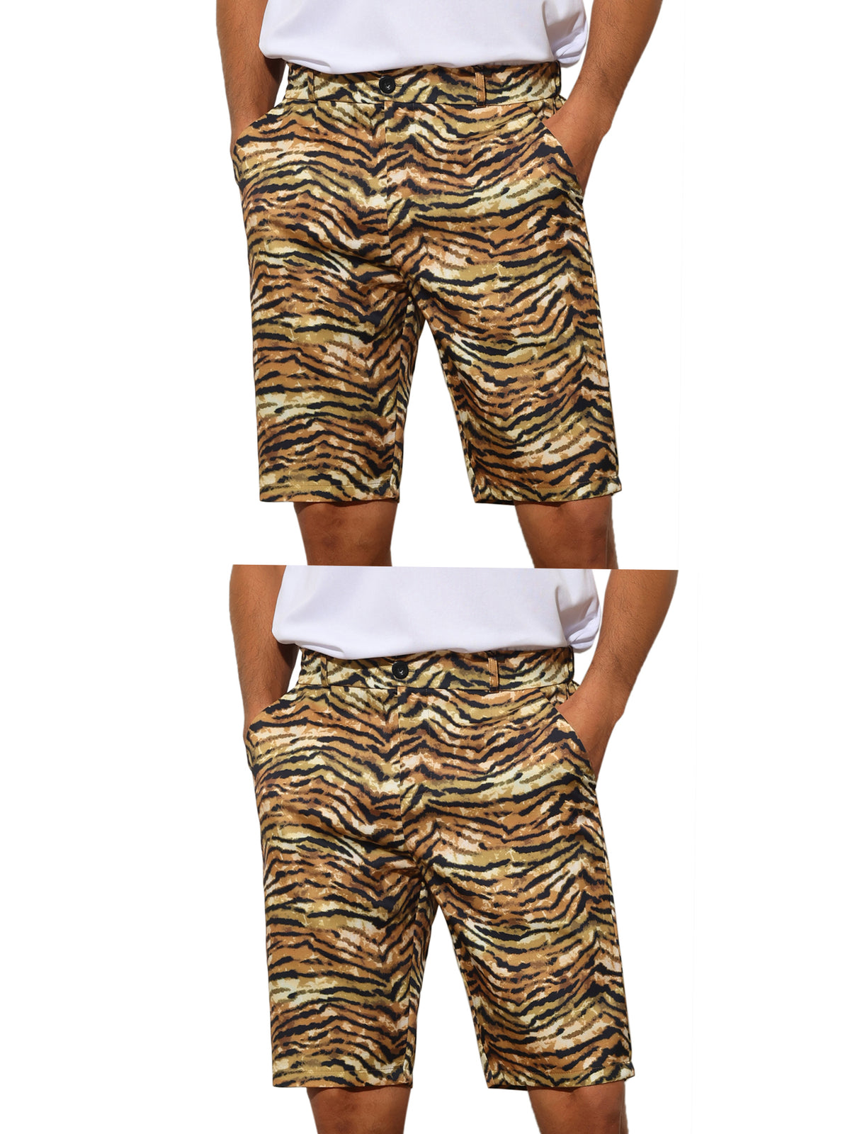 [PACK SALES] Men's 2 Pieces Regular Fit Summer Shorts Pants Animal Print Shorts