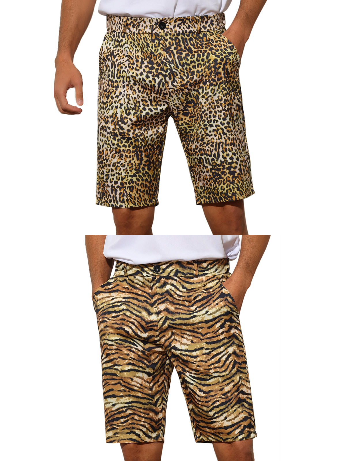 [PACK SALES] Men's 2 Pieces Regular Fit Summer Shorts Pants Animal Print Shorts