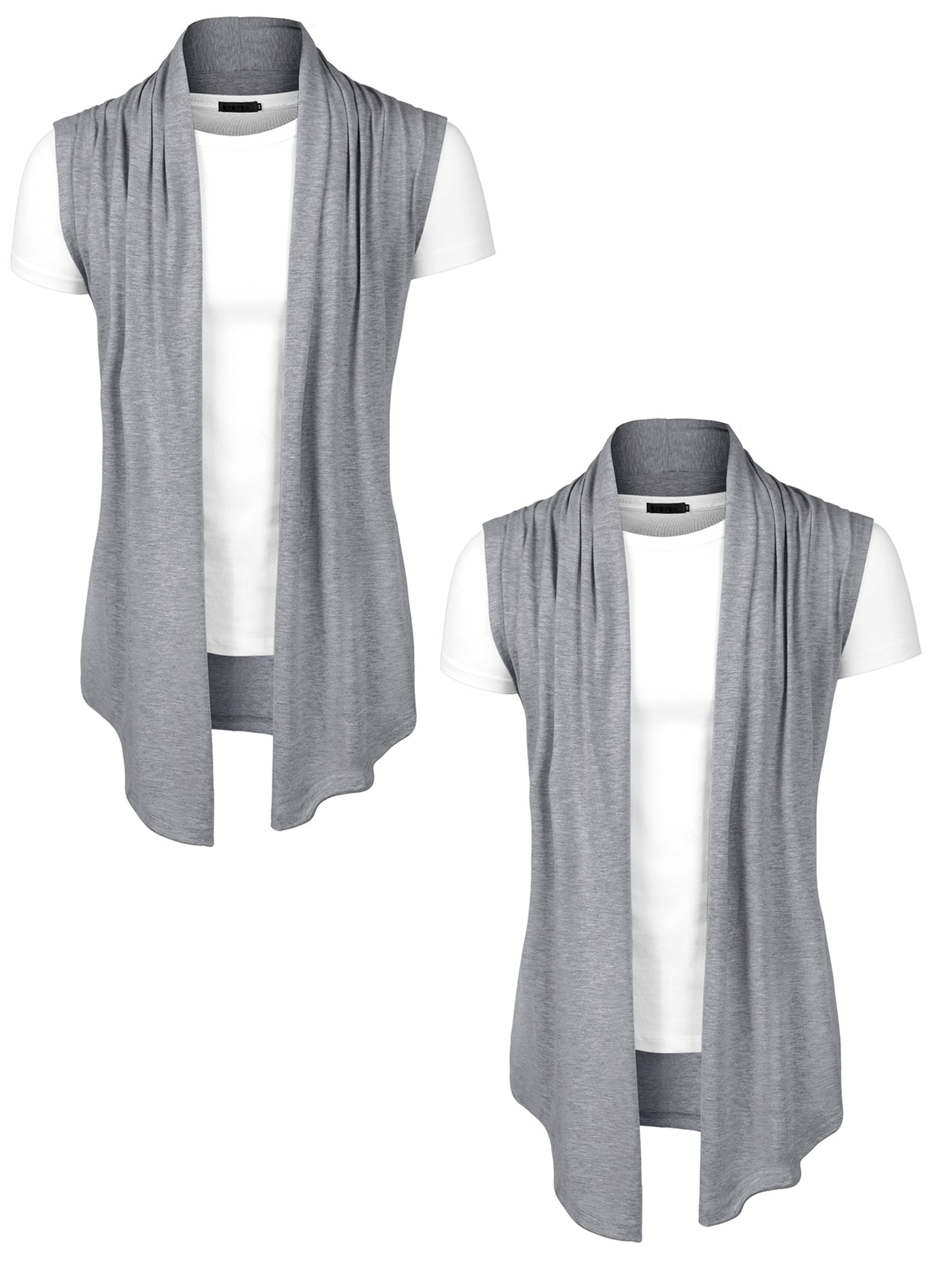 [PACK SALES] Men's 2 Pieces Open Front Shawl Collar Sleeveless Cardigan Vest