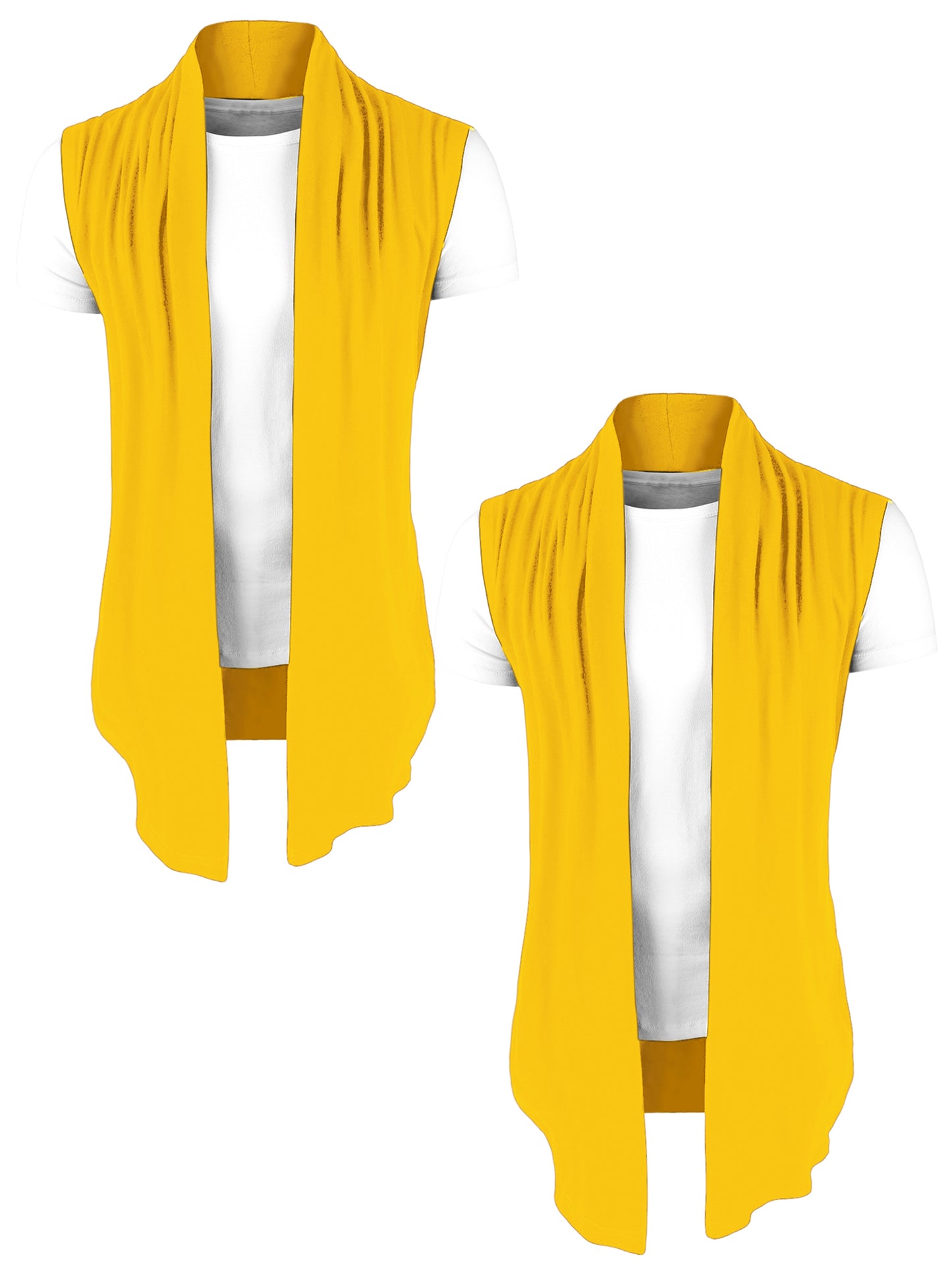 [PACK SALES] Men's 2 Pieces Open Front Shawl Collar Sleeveless Cardigan Vest