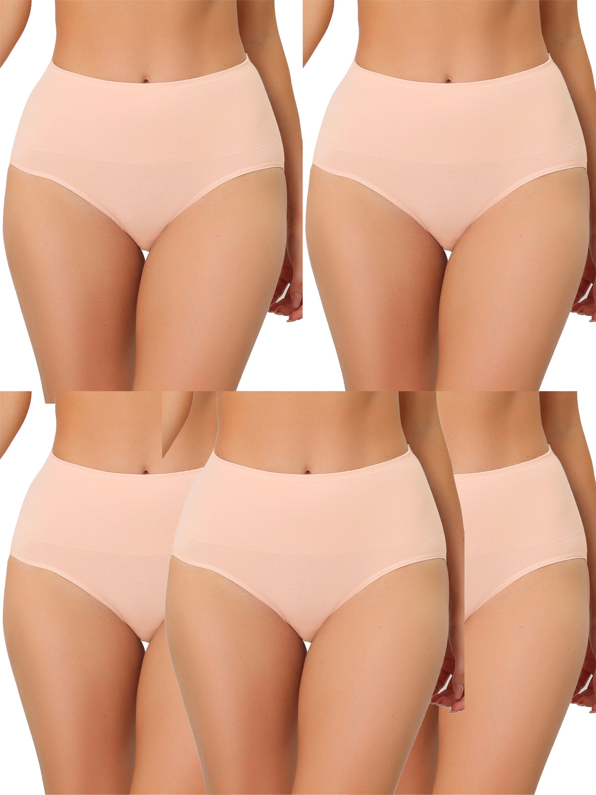 [PACK SALES] Women 5 Pieces High Waist Shaping Underwear Panties Breathable Brief