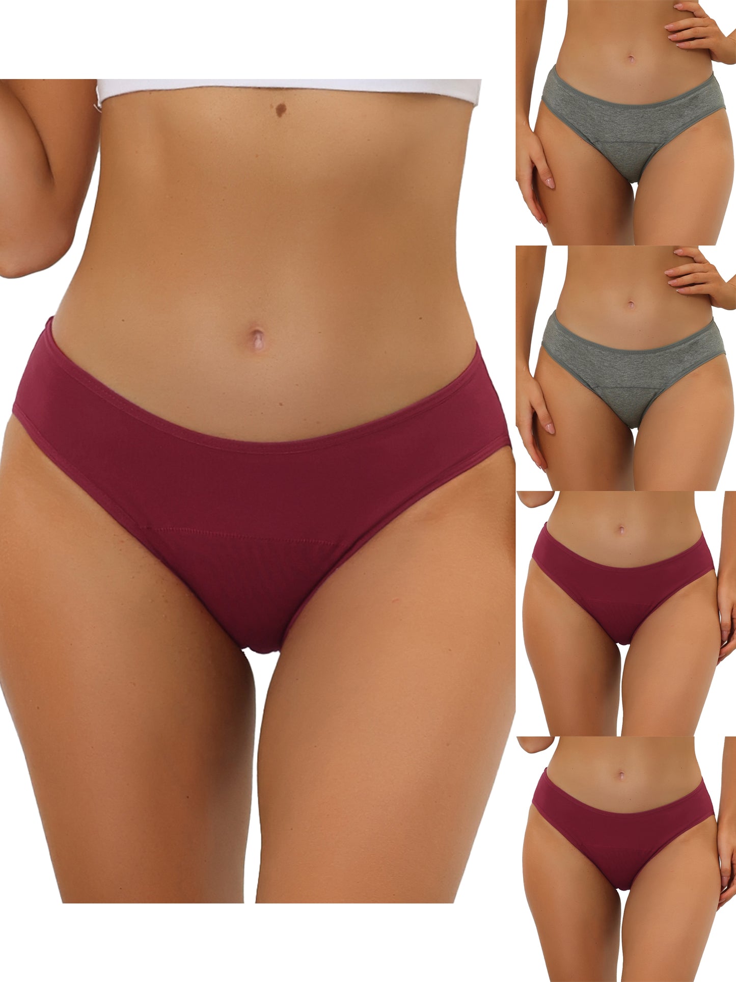 [PACK SALES] Women's 5 Pieces Underwear Mid-Rised Hipster Panties (Available in Plus Size)