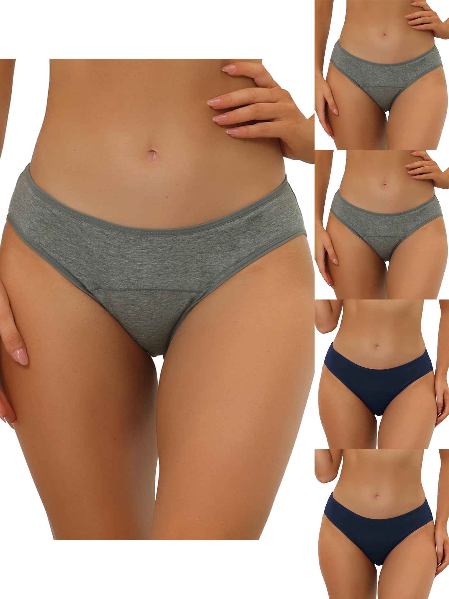 [PACK SALES] Women's 5 Pieces Underwear Mid-Rised Hipster Panties (Available in Plus Size)