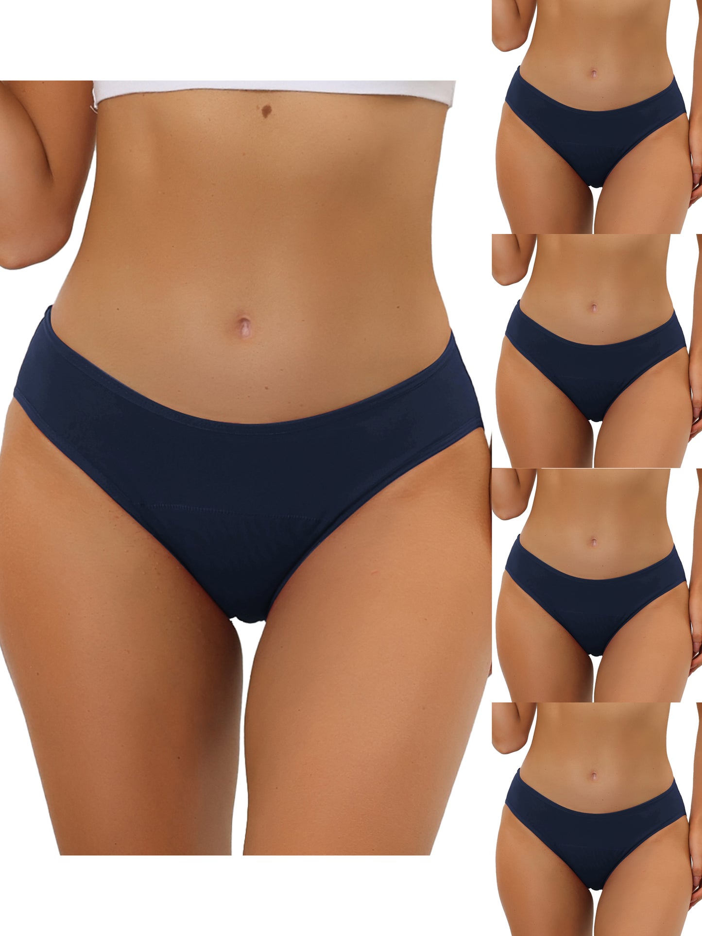 [PACK SALES] Women's 5 Pieces Underwear Mid-Rised Hipster Panties (Available in Plus Size)