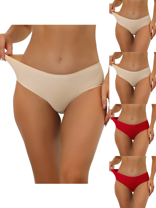 [PACK SALES] Women's 5 Pieces Panties Unlined Underwear No Show Elastic Waist Brief