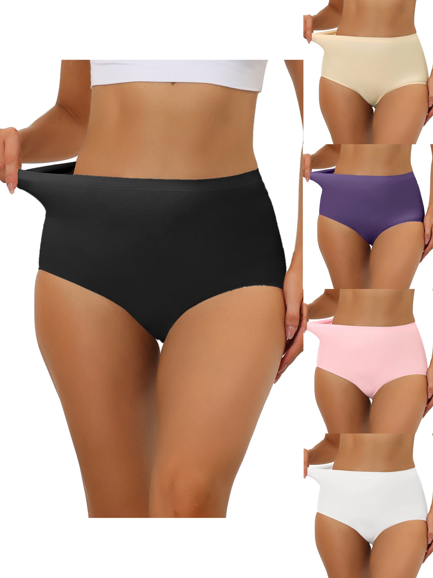 [PACK SALES] Women's 5 Pieces High-Waisted Unlined Brief No Show