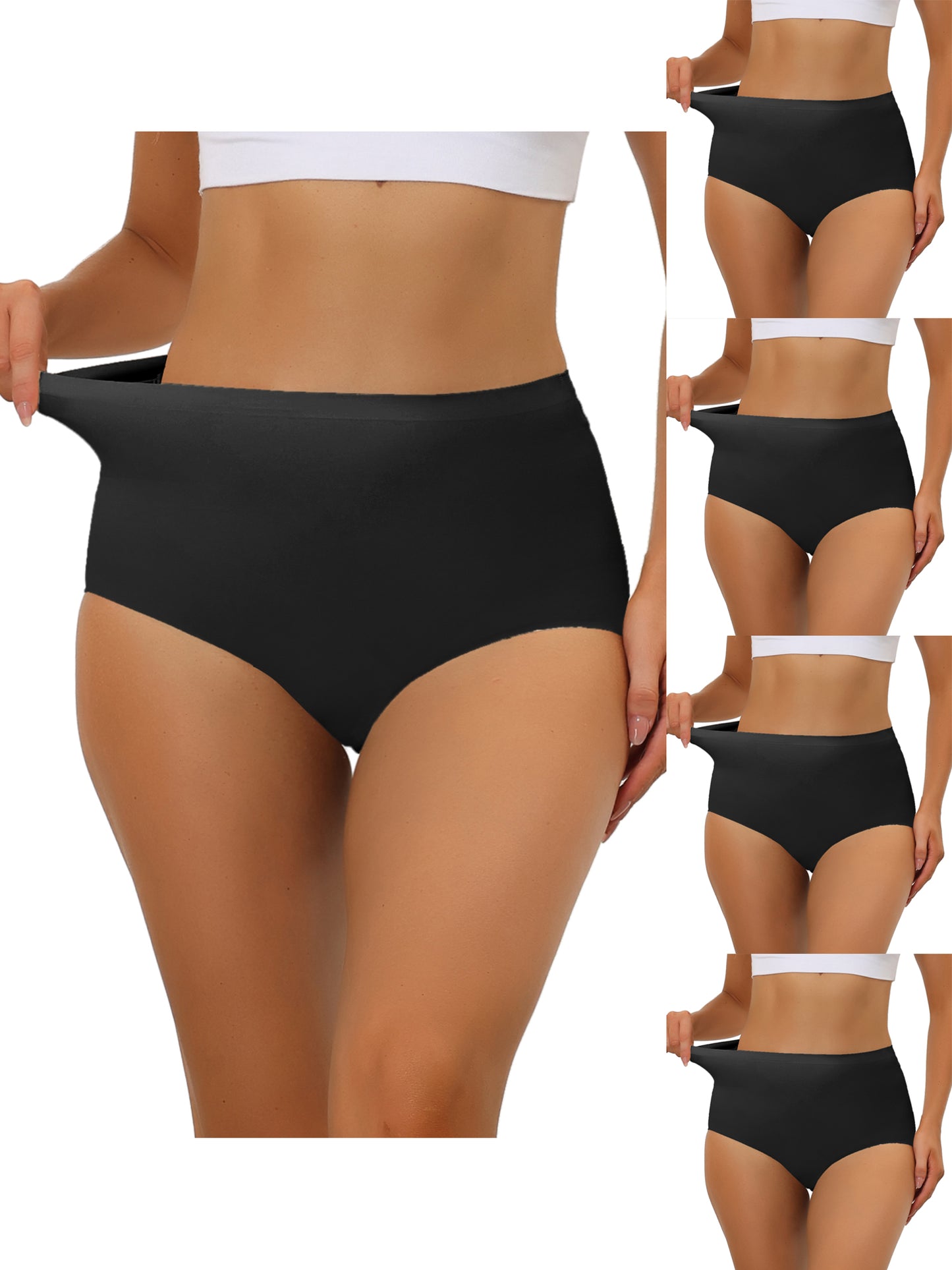 [PACK SALES] Women's 5 Pieces High-Waisted Unlined Brief No Show