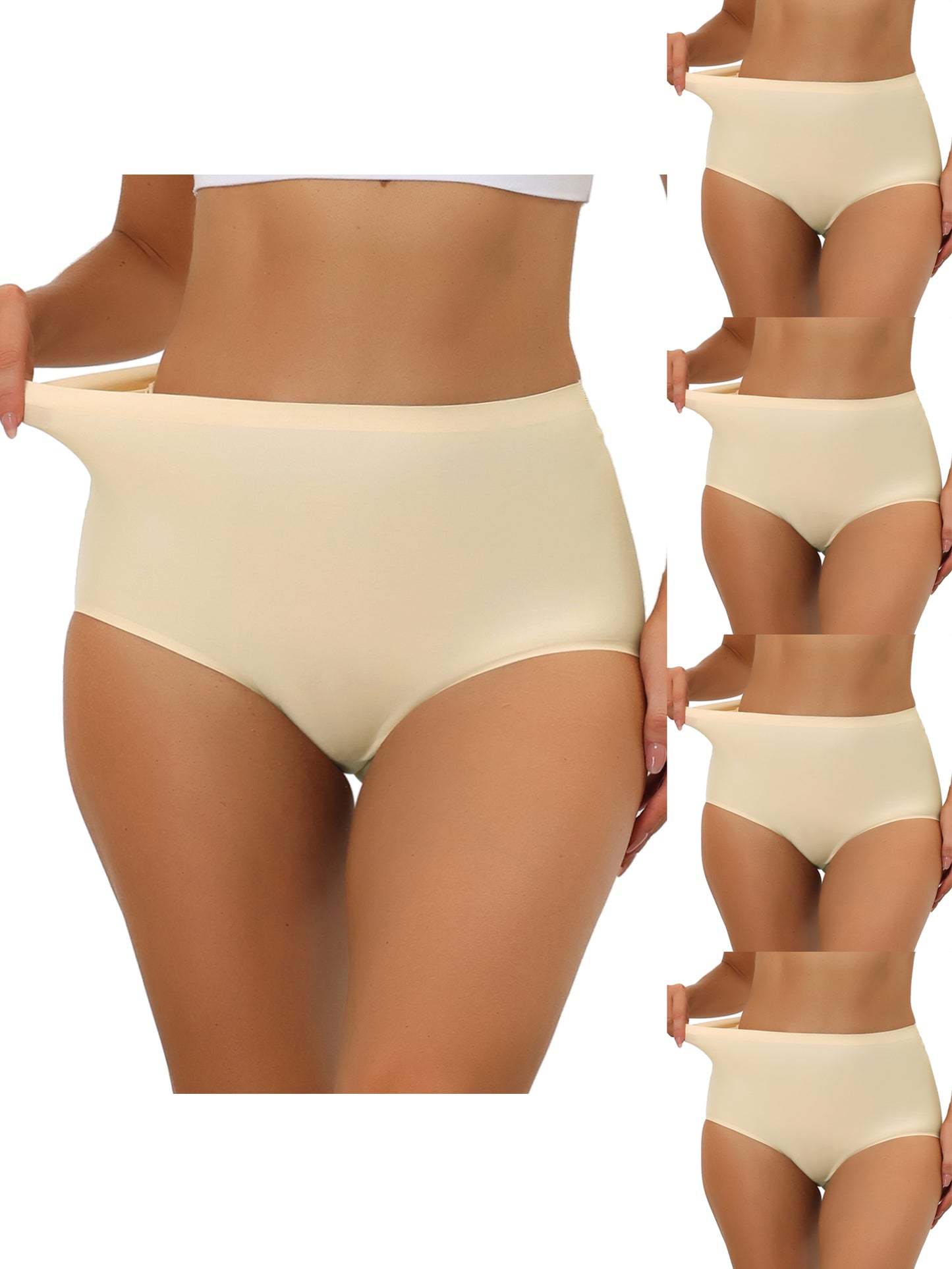 [PACK SALES] Women's 5 Pieces High-Waisted Unlined Brief No Show