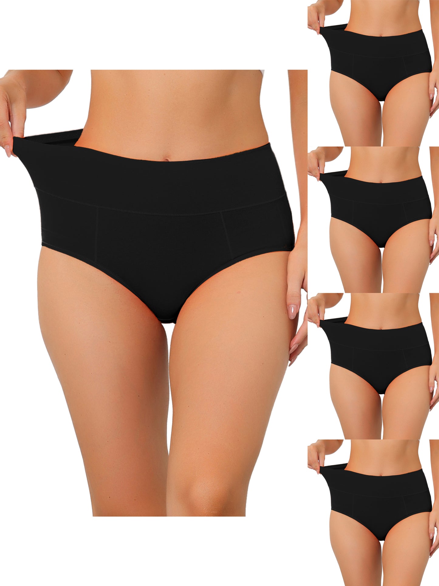 [PACK SALES] Women's 5 Pieces Cotton High Waist Brief