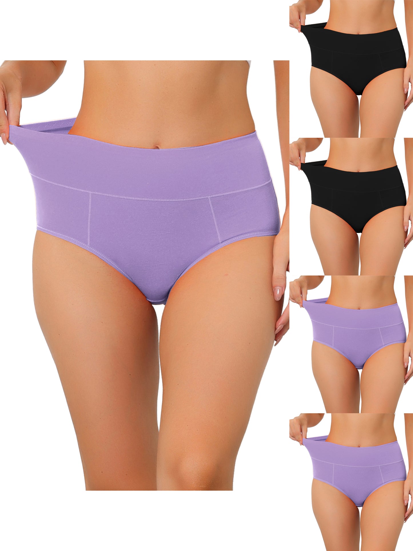 [PACK SALES] Women's 5 Pieces Cotton High Waist Brief