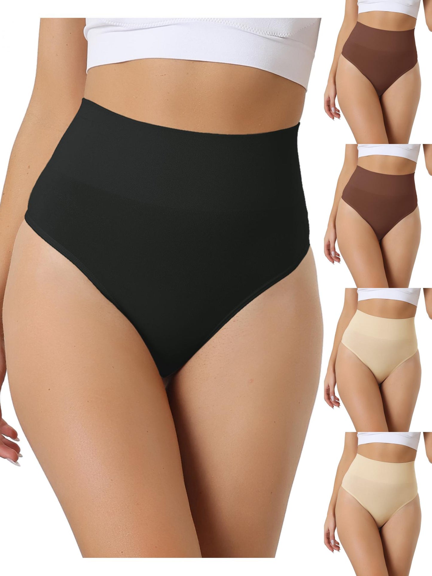 [PACK SALES] Women's 5 Pieces High-Waisted Briefs Invisible Thong Stretchy Underwear