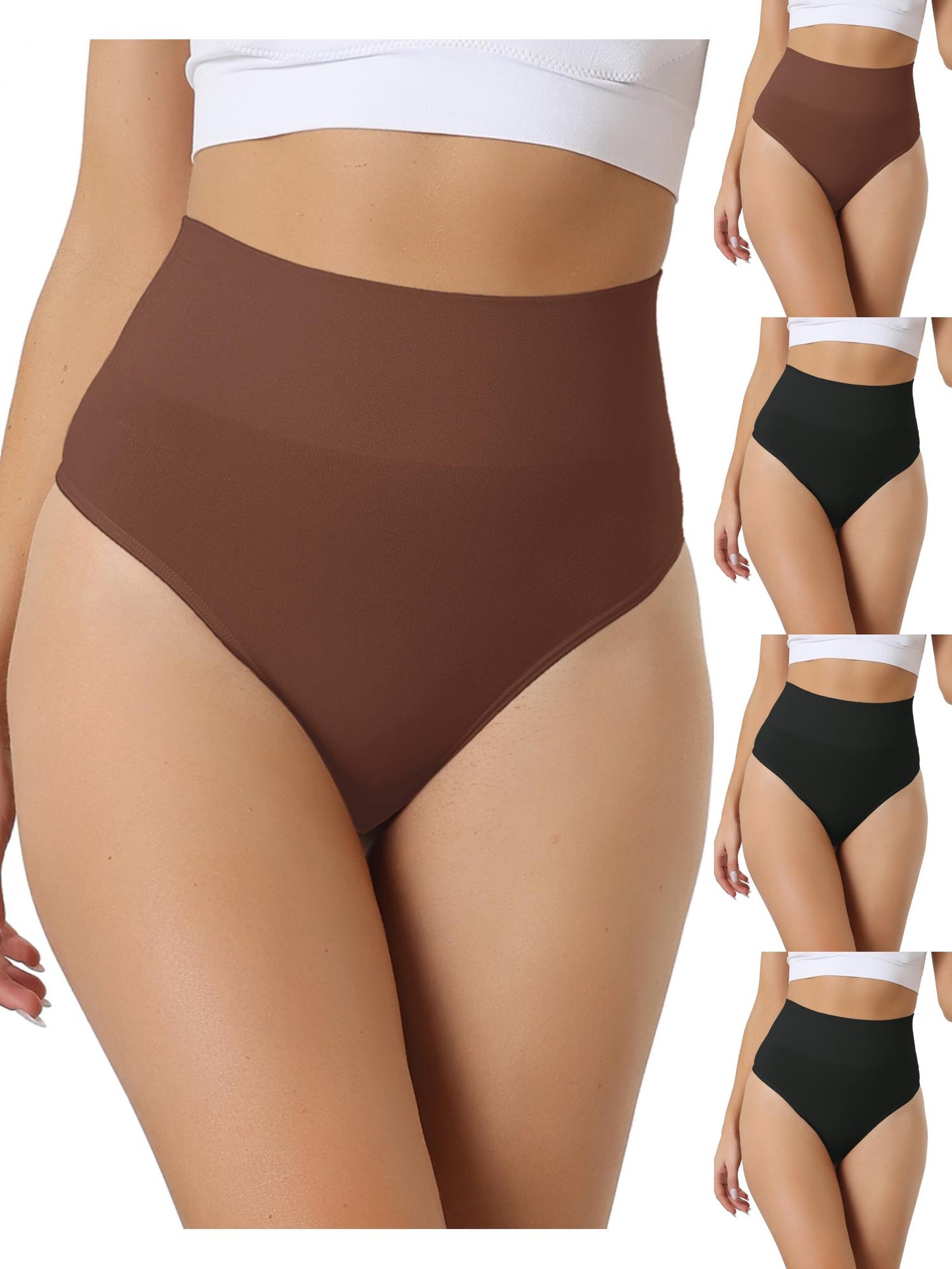 [PACK SALES] Women's 5 Pieces High-Waisted Briefs Invisible Thong Stretchy Underwear