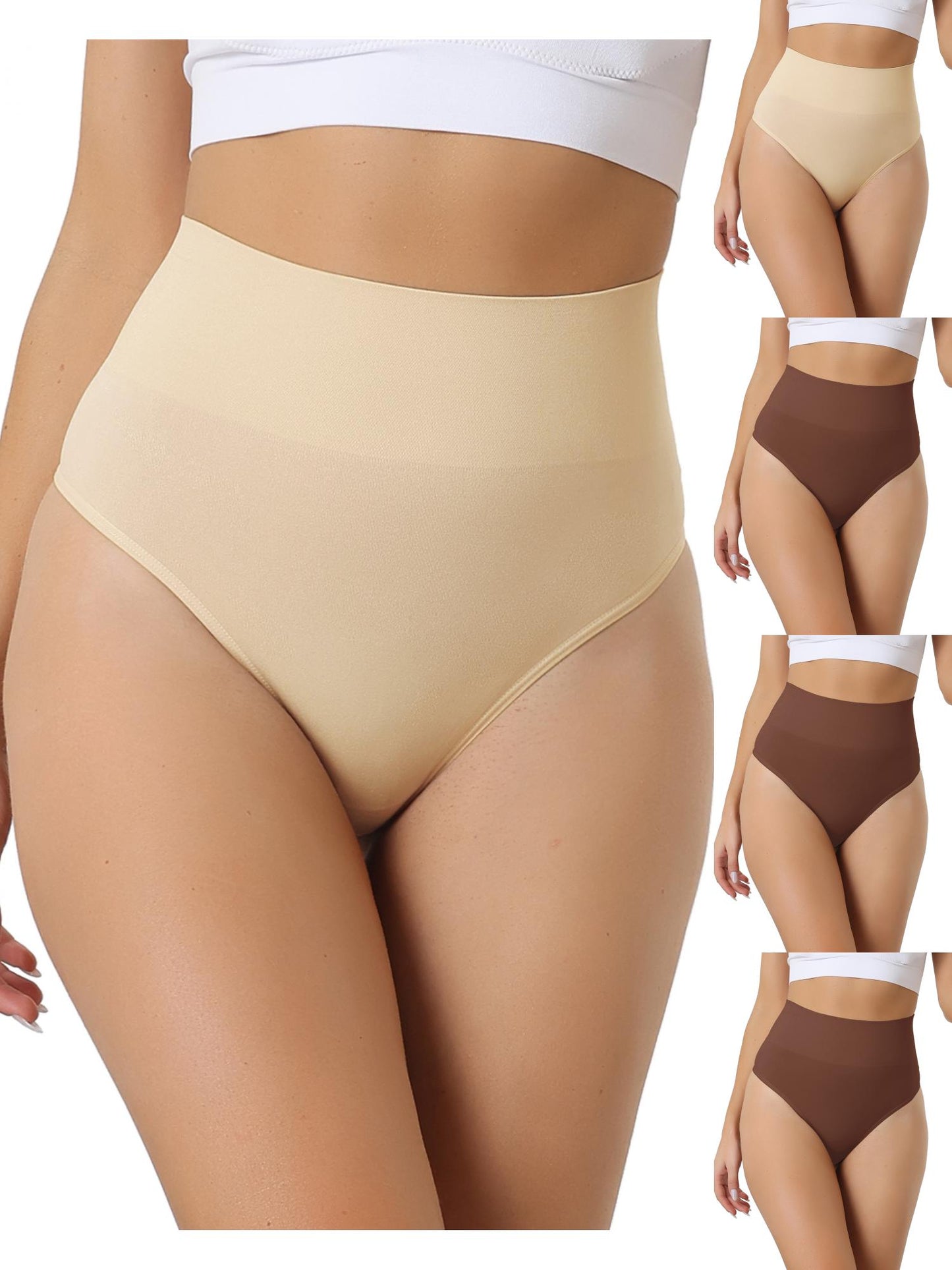 [PACK SALES] Women's 5 Pieces High-Waisted Briefs Invisible Thong Stretchy Underwear