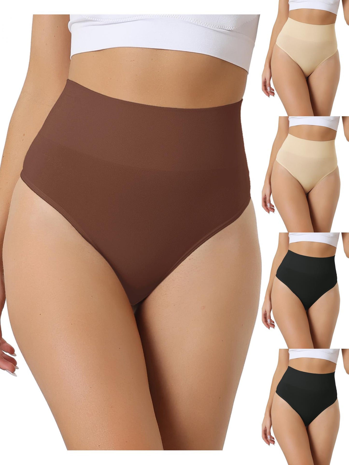[PACK SALES] Women's 5 Pieces High-Waisted Briefs Invisible Thong Stretchy Underwear